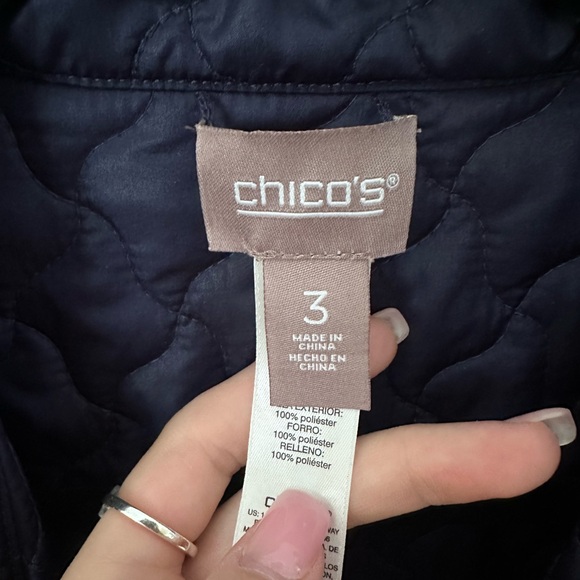Quilted Chicos full zip jacket size 3 - Picture 2 of 3